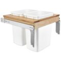 Rev-A-Shelf Top Mount Double Pullout Under Cabinet 35 Quart Kitchen Trash Cans with 150 Pound Rated Full-Extension Slides, 4WCTM-24DM2 by Rev-A-Shelf