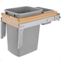 Rev-A-Shelf Top Mount Single Pullout Under Cabinet 35 Quart Kitchen Trash Cans w/ Soft-Close, 150 Pound Rated Full-Extension Slides, 4WCTM-12BBSCDM1 by Rev-A-Shelf