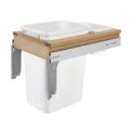 Rev-A-Shelf Top Mount Single Pullout Under Cabinet 35 Quart Kitchen Trash Cans, 150 Pound Rated Full-Extension Slides, 4WCTM-12DM1-343-FL by Rev-A-Shelf