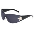 Rimless Y2K Sunglasses for Women Men Wrap Around Fashion Sunglasses Oversized Frameless Trendy Sun Glasses by LIKSMU