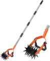 Rotary Cultivator Tool, Hand Tiller for Gardening, 2-in-1 Garden Weeding Hoe and Crumbler for Soil Mixing or Reseeding Grass by Mempa