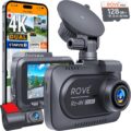 ROVE R2-4K DUAL Dash Cam Front and Rear, STARVIS 2 Sensor, FREE 128GB Card Included, 5G WiFi – up to 20MB/s Fastest Download Speed with App, 4K 2160P/FHD Dash Camera for Cars,… by ROVE