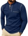 Sailwind Men’s Henley Shirts Long Sleeve Button T-Shirt Casual Stylish Cotton Pullover Shirt with Pocket by Sailwind