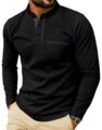 Sailwind Men’s Henley Shirts Long Sleeve Button T-Shirt Casual Stylish Cotton Pullover Shirt with Pocket by Sailwind
