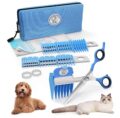 SCAREDY CUT Silent Pet Grooming Kit for Dogs, Cats and All Pet Grooming – A Quiet Alternative to Electric Clippers for Sensitive Pets (Right-Handed Blue) by SCAREDY CUT