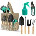 scuddles Gardening Tools Garden Tool Set, Stainless Steel Heavy Duty with Non-Slip Grip, Storage Tote Bag, Outdoor Hand Tools, Ideal Garden Tool Kit Gifts for Women and Men by scuddles