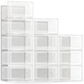 SEE SPRING 12 Pack Shoe Storage Box, Clear Plastic Stackable Shoe Organizer for Closet, Space Saving Foldable Shoe Rack Sneaker Container Bin Holder by SEE SPRING