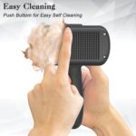 Self Cleaning Shedding Brush - Skin Friendly Grooming Tool for Dogs, Cats, and Puppies, Deshedding and Hair Removal for Long and Short Haired Pets, Black by Dipoo