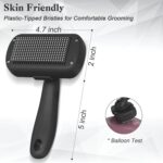 Self Cleaning Shedding Brush - Skin Friendly Grooming Tool for Dogs, Cats, and Puppies, Deshedding and Hair Removal for Long and Short Haired Pets, Black by Dipoo