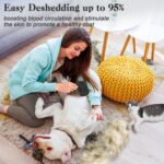 Self Cleaning Shedding Brush - Skin Friendly Grooming Tool for Dogs, Cats, and Puppies, Deshedding and Hair Removal for Long and Short Haired Pets, Black by Dipoo