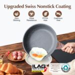 SENSARTE Nonstick Frying Pan Skillet, Swiss Granite Coating Omelette Pan, Healthy Stone Cookware Chef's Pan, PFOA Free (8/9.5/10/11/12.5 Inch) (9.5 Inch) by SENSARTE