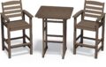 SERWALL HDPE Outdoor Patio Bar Set, Tall Adirondack Bar Chair and Table Set (Coffee, 3 pcs) by SERWALL