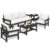 SERWALL HDPE Patio Furniture Set, 7-Piece Outdoor Sectional Sofa Set, All Weather Outdoor Couch Set for Deck, Lawn, Black Frame with Khaki Cushion by SERWALL