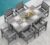 SERWALL Outdoor HDPE Dining Table Set, 7-Piece Outdoor Dining Table Sets with Umbrella Hole Cut-Out Table and 6 Chairs, Gray by SERWALL