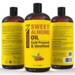 Seven Minerals, Pure Cold Pressed Sweet Almond Oil - Big 32 fl oz Bottle - Unrefined &100% Natural - For Skin & Hair, with No Added Ingredients - Perfect Carrier Oil for... by Seven Minerals