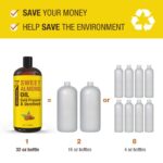 Seven Minerals, Pure Cold Pressed Sweet Almond Oil - Big 32 fl oz Bottle - Unrefined &100% Natural - For Skin & Hair, with No Added Ingredients - Perfect Carrier Oil for... by Seven Minerals