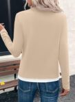 SHEWIN Women's Tops Casual Crewneck Color Block Long Sleeve Shirts Fall Fashion Basic Tees Slim Fit by SHEWIN