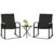 Shintenchi 3 Piece Outdoor Rocking Bistro Set, Textilene Fabric Small Patio Furniture Set, Front Porch Rocker Chairs Conversation Set with Table for Lawn, Garden, Balcony,… by Shintenchi