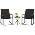 Shintenchi 3 Piece Outdoor Rocking Bistro Set, Textilene Fabric Small Patio Furniture Set, Front Porch Rocker Chairs Conversation Set with Table for Lawn, Garden, Balcony,… by Shintenchi