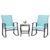 Shintenchi 3 Piece Rocking Bistro Set, Outdoor Furniture with Rocker Chairs and Glass Coffee Table Set of 3, Balcony, Porch Furniture for Small Space, Blue by Shintenchi