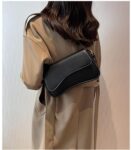 Shoulder Bag for Women Y2K Trendy Purse Vegan Leather Hobo Handbags Clutch Saddle Bag with 2 Removable Strap by Amszke
