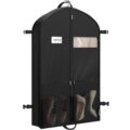 Simple Houseware 43” Travel Garment Bag with Pockets for Suits, Dresses, Coats, Heavy Duty 300D Polyester by SIMPLE HOUSEWARE