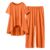 Sinzelimin Womens Pajamas Set Short Sleeves Round-Neck Oversized T-Shirts Tops Wide Leg Pj’s Pants Two Piece Suit Loungewear by Sinzelimin