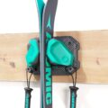 Ski & Snowboard Wall Rack for Garage Wall Fits Any Ski/board, Ski Wall Mount Holders Damage-Free Storage Rack, Garage Organization Space-Saving Winter Gear Organizer, Green, 1 Pack by Skifavs
