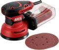 SKIL 5” Random Orbital Sander with Cyclonic Dust Box & 3pc Sanding Sheet – SR211601, Multicolor by Skil