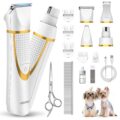 Small Dog Grooming Kit, 4 in 1 Electric Cordless Dog Paw Trimmer with Nail Grinder, Low Noise Dog Nail Trimmers, IPX7 Waterproof Small Dog Grooming Clippers for Paws, Ears,… by AIBORS
