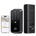 Smart Lock HK01, Keyless Entry Door Lock with Apple Home Key, Fingerprint Deadbolt, Supports Apple Homekit, Safety Lock for Front Door, Easy Installation, Auto-Locking by LNDU