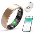 Smart Ring with Sleep Monitoring, 10-Day Battery Life, Stress/Heart Rate/Women’s Health Tracker,No APP Subscription, Android & iOS Compatible (Rose Gold, 7) by BIEMHA