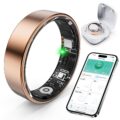Smart Ring with Sleep Monitoring, Step Counting, Heart Rate, Blood Oxygen for iPhone and Android, No Subscription Fee, IP68 Waterproof Health Tracker (Rose Gold, 8) by SARUNN ER
