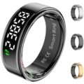Smart Rings for Men with Display Screen, Fitness Ring with Wireless Charging, Sleep Tracker Ring with Heart Rate, Health Rings for Activity Monitoring/Steps/Calories, for iOS… by Emerhome