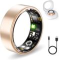 Smart Rings for Women Men, Fitness Ring with Heart Rate, Blood Oxygen, HRV, Pressure, Sleep Tracker, Step Tracker, No Subscription Fee, IP68 Waterproof Smart Ring for iPhone &… by FKGZJF