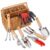 SOLIGT Garden Tools Set with Basket, Heavy Duty Stainless Steel Gardening Hand Tool with Wood Handle, Pruning Shears, Gloves – Perfect Gardening Gifts Planting Supplies for… by SOLIGT