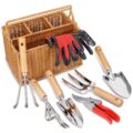SOLIGT Garden Tools Set with Basket, Heavy Duty Stainless Steel Gardening Hand Tool with Wood Handle, Pruning Shears, Gloves – Perfect Gardening Gifts Planting Supplies for… by SOLIGT
