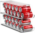 Sorbus Soda Can Organizer for Refrigerator Stackable Can Holder Dispenser with Lid for Fridge, Pantry, Freezer – Holds 12 Cans Each, BPA-Free, Clear Design, (2-Pack) by Sorbus