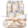 Spa Gift Set for Women, Jasmine & Honey Bath Set, Beauty Holiday Gift Baskets by BODY & EARTH