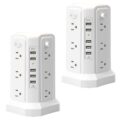 Surge Protector Power Strip Tower with 5 USB Ports and Night Light, 10FT Extension Cord with 12 AC Multiple Outlets, PASSUS Power Tower, Overload Protection for Home Office Dorm… by PASSUS