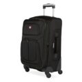 SwissGear Sion Softside Expandable Luggage – Carry-On Suitcase with 360 Degree Wheels & Retractable Handle – 21 Inch, Perfect for 1-3 Night Trips – Black by SwissGear