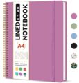 Taja Spiral Lined Notebook, 8.5″x11″ Notebooks for Work, Large A4 Journal for Women & Men, College Ruled Journaling Notebook for Writing, Plastic Cover Spiral Journal, Purple by Taja