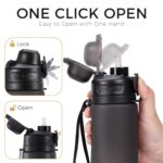 TakeToday Collapsible Water Bottles 20oz, Leak Proof, BPA-Free, Foldable Silicone Travel Water Bottle with Straw Strap for Cycling, Hiking, Outdoors by TakeToday