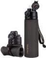 TakeToday Collapsible Water Bottles 20oz, Leak Proof, BPA-Free, Foldable Silicone Travel Water Bottle with Straw Strap for Cycling, Hiking, Outdoors by TakeToday