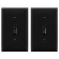 TG Digital Toggle Dimmer Light Switch for Dimmable LED, CFL and Incandescent Light Bulbs, Single Pole/ 3-Way, Wall Plate Included, UL Listed, 2 Pack, Black by TG