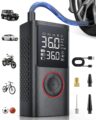 Tire Inflator Portable Air Compressor, 150 PSI Cordless Bike Tire Pump, Air Pump for Auto, Motorcycle, Bicycle, Balls with Pressure Gauge, LED Light & Car Accessories, Black,… by Powools