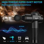 TOLOCO Massage Gun, Deep Tissue Back Massage for Athletes for Pain Relief, Percussion Massager with 10 Massages Heads & Silent Brushless Motor, Gifts for Fathers Day, Black by TOLOCO
