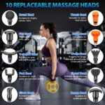 TOLOCO Massage Gun, Deep Tissue Back Massage for Athletes for Pain Relief, Percussion Massager with 10 Massages Heads & Silent Brushless Motor, Gifts for Fathers Day, Black by TOLOCO