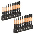 toolant Impact Hex Head Allen Wrench Drill Bit Set 20pcs (Metric&SAE), 1/4” Hex-Shank S2 Steel Hex Bits Set, CNC Machined Tips with Magnetism, 2” Long with Storage Box by toolant