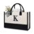 TOPDesign Personalized Initial Canvas Beach Bag, Monogrammed Gift Tote Bag for Women by TOPDesign